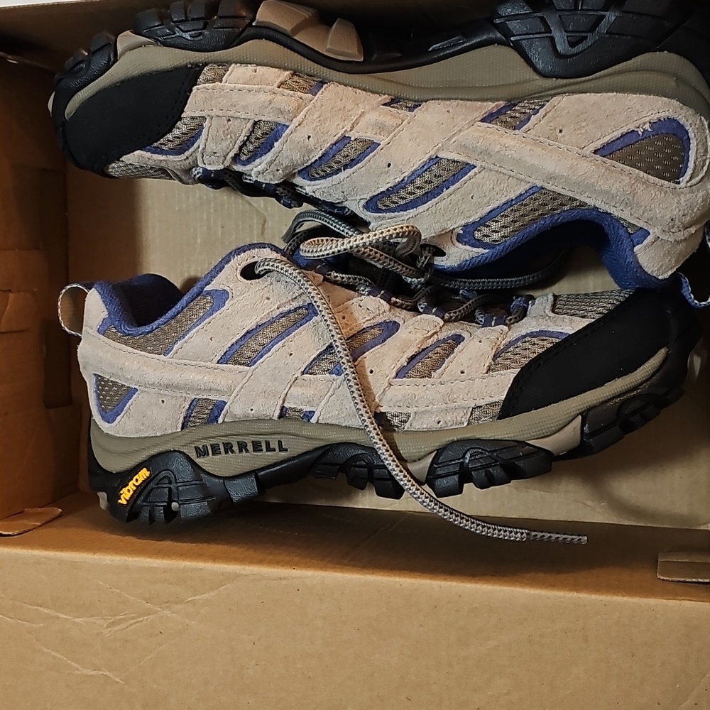 Merrell Gray and Blue Trail Shoes